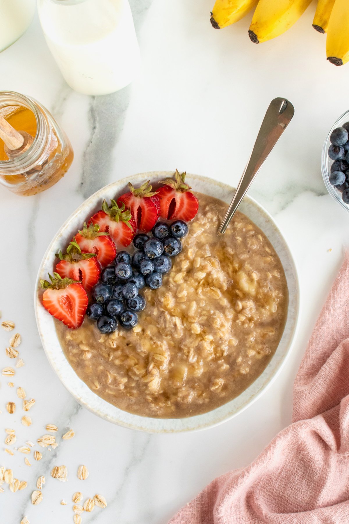 Nut Butter Jar Overnight Oats - MegUnprocessed