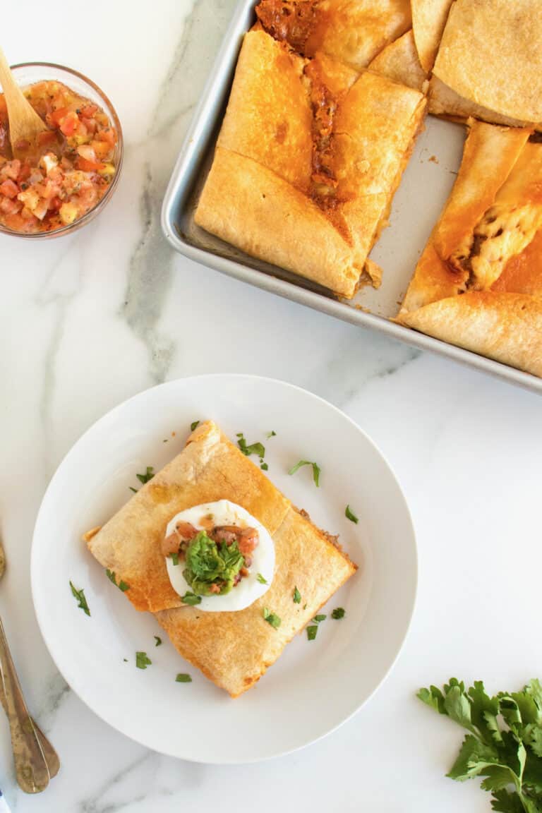 Beef and Bean Sheet Pan Quesadilla The BakerMama