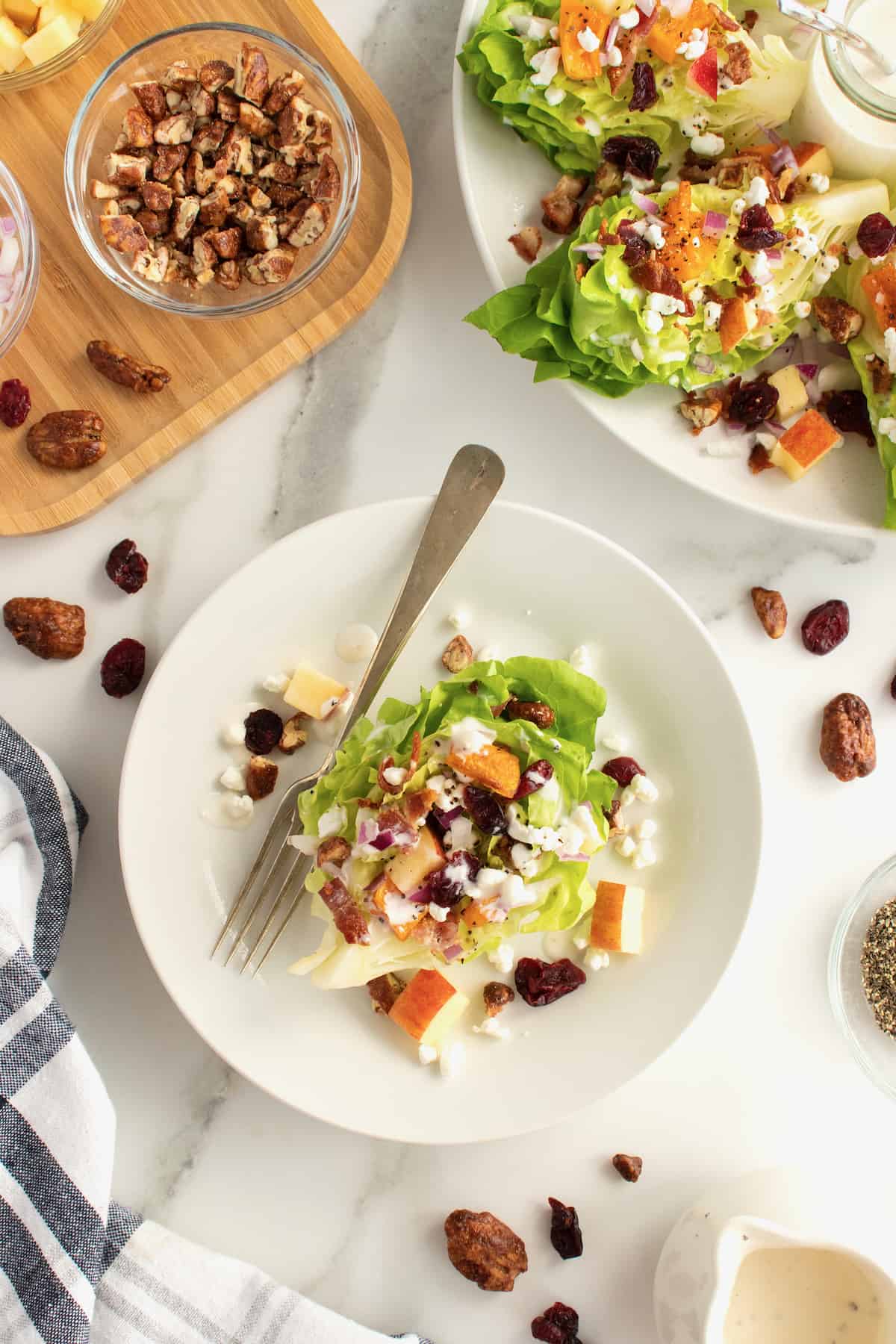 Mini Fall Wedge Salads with Goat cheese Dressing by The BakerMama