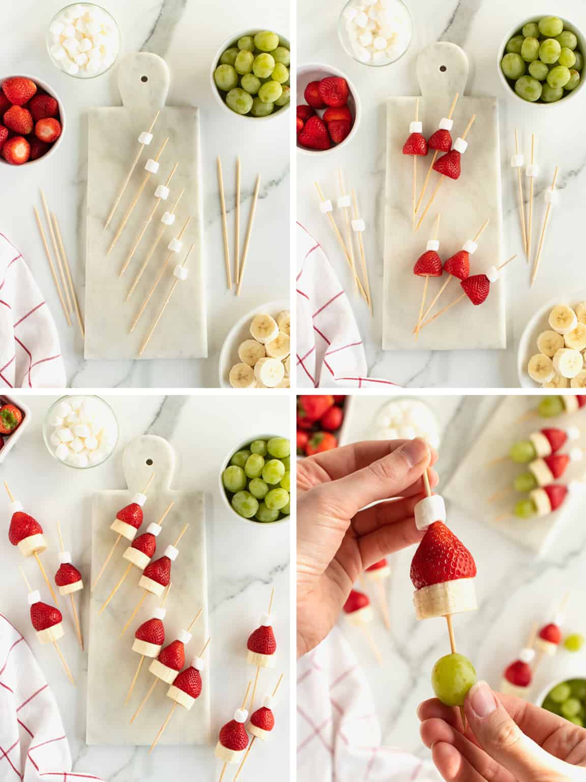 Grinch Fruit Skewers The BakerMama