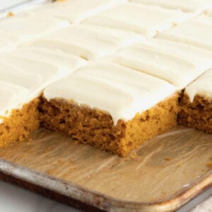 Pumpkin Sheet Cake by The BakerMama