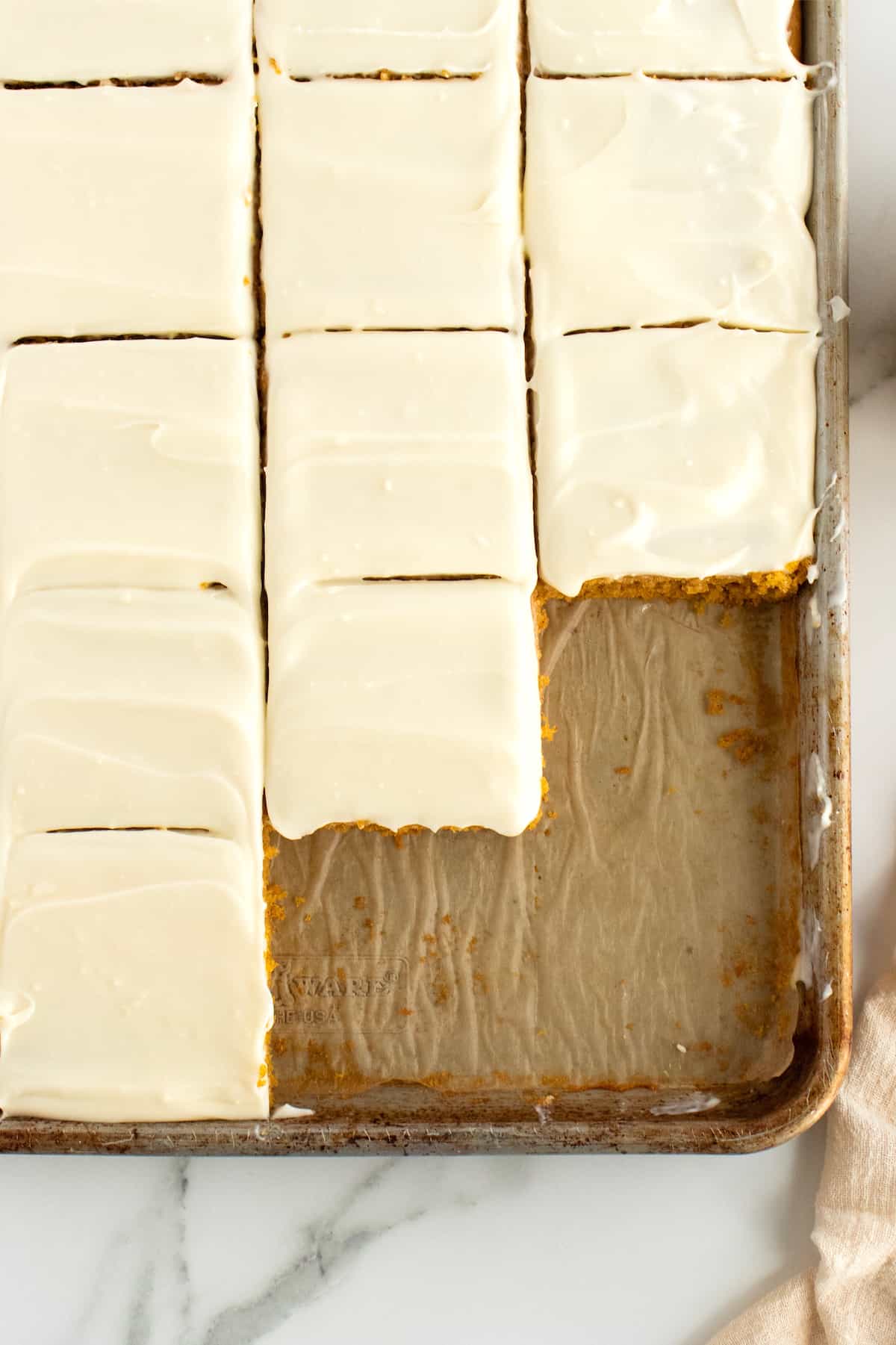 Pumpkin Sheet Cake by The BakerMama