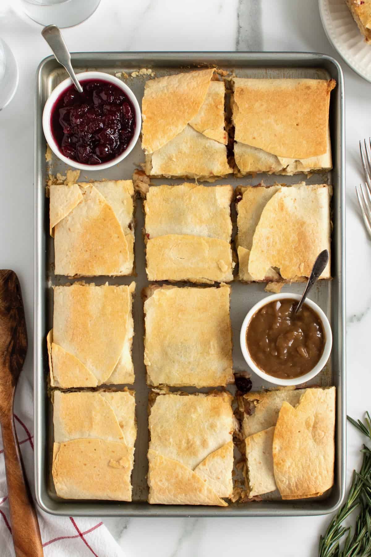 Thanksgiving Leftovers Sheet Pan Quesadilla by The BakerMama