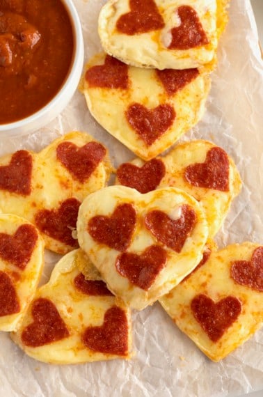 Heart Shaped Tortilla Pizzas by The BakerMama