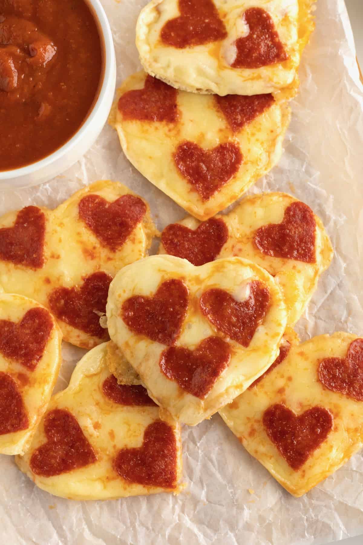 Heart Shaped Tortilla Pizzas - The BakerMama