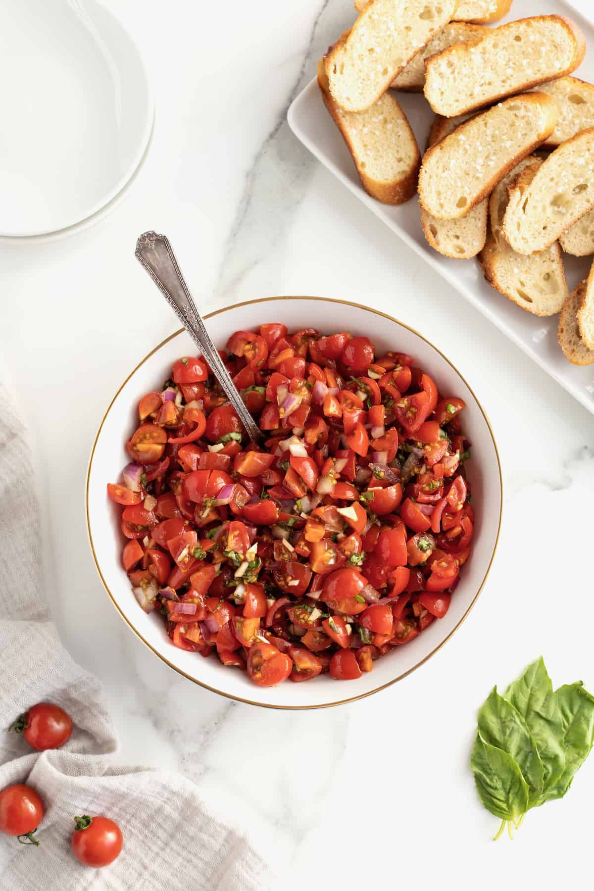 Classic Tomato Bruschetta by The BakerMama
