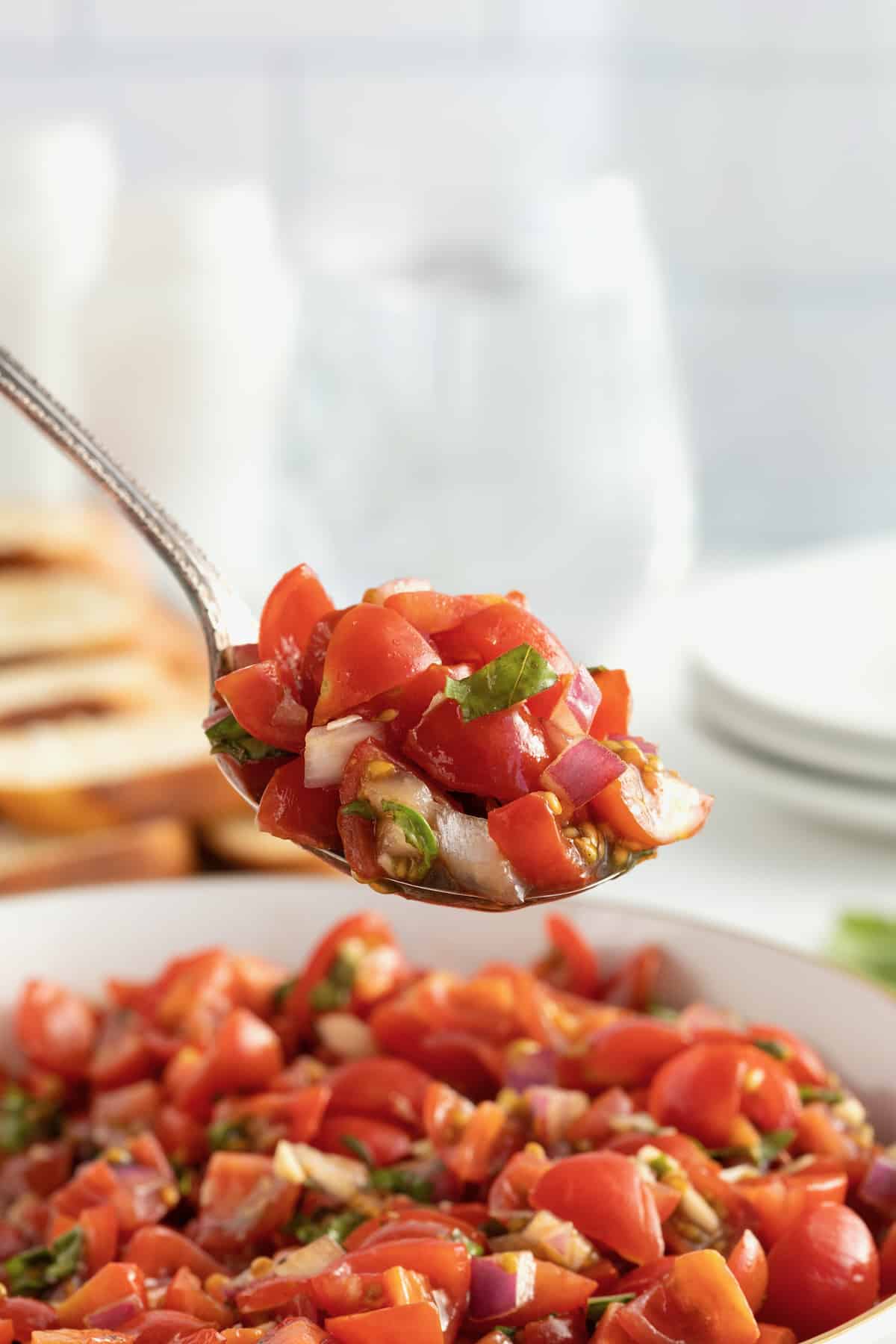 Classic Tomato Bruschetta by The BakerMama