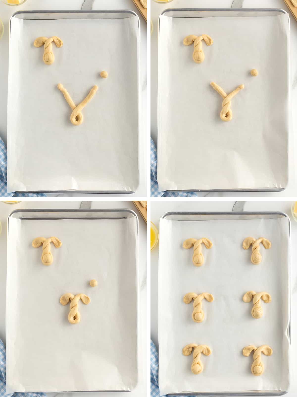 Bunny Shaped Crescent Dinner Rolls by The BakerMama