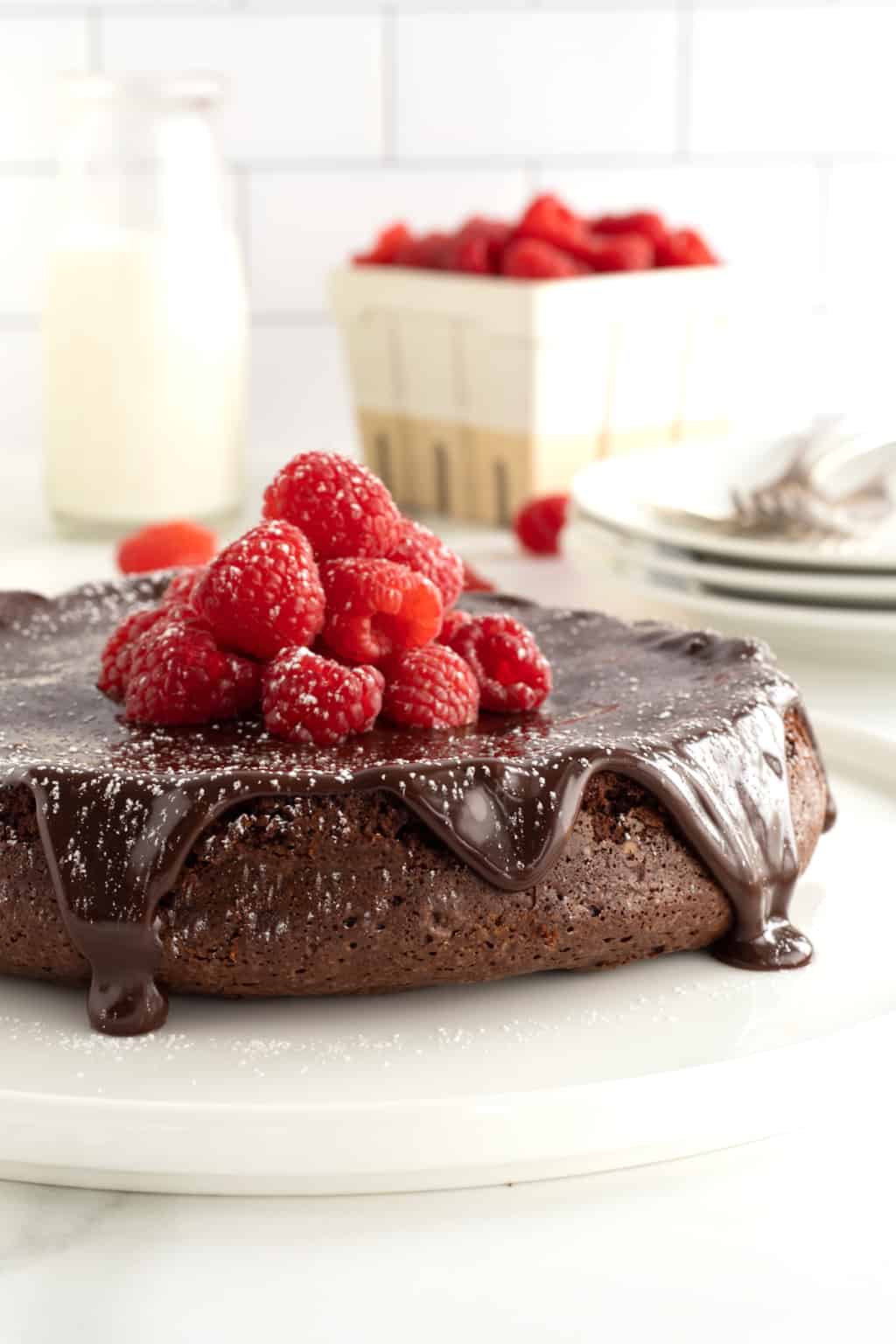 Flourless Chocolate Cake with Chocolate Ganache The BakerMama