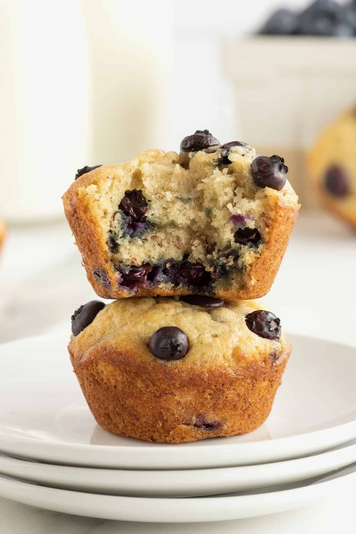 Banana Blueberry Muffins by The BakerMama