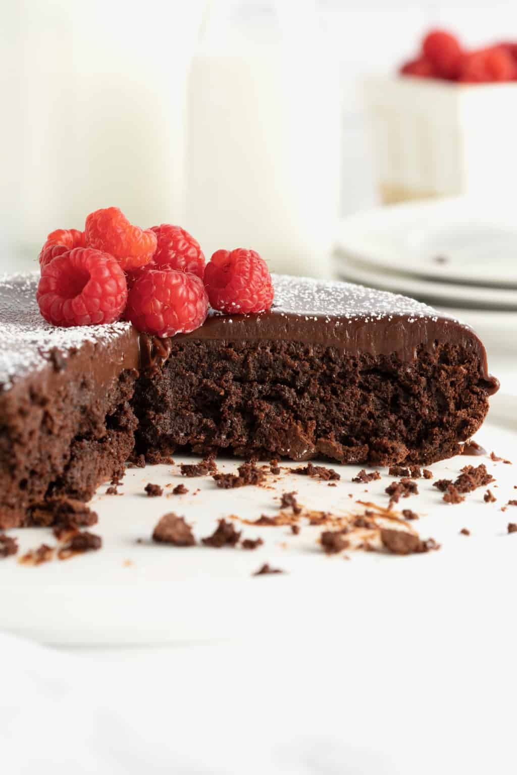 Flourless Chocolate Cake with Chocolate Ganache The BakerMama