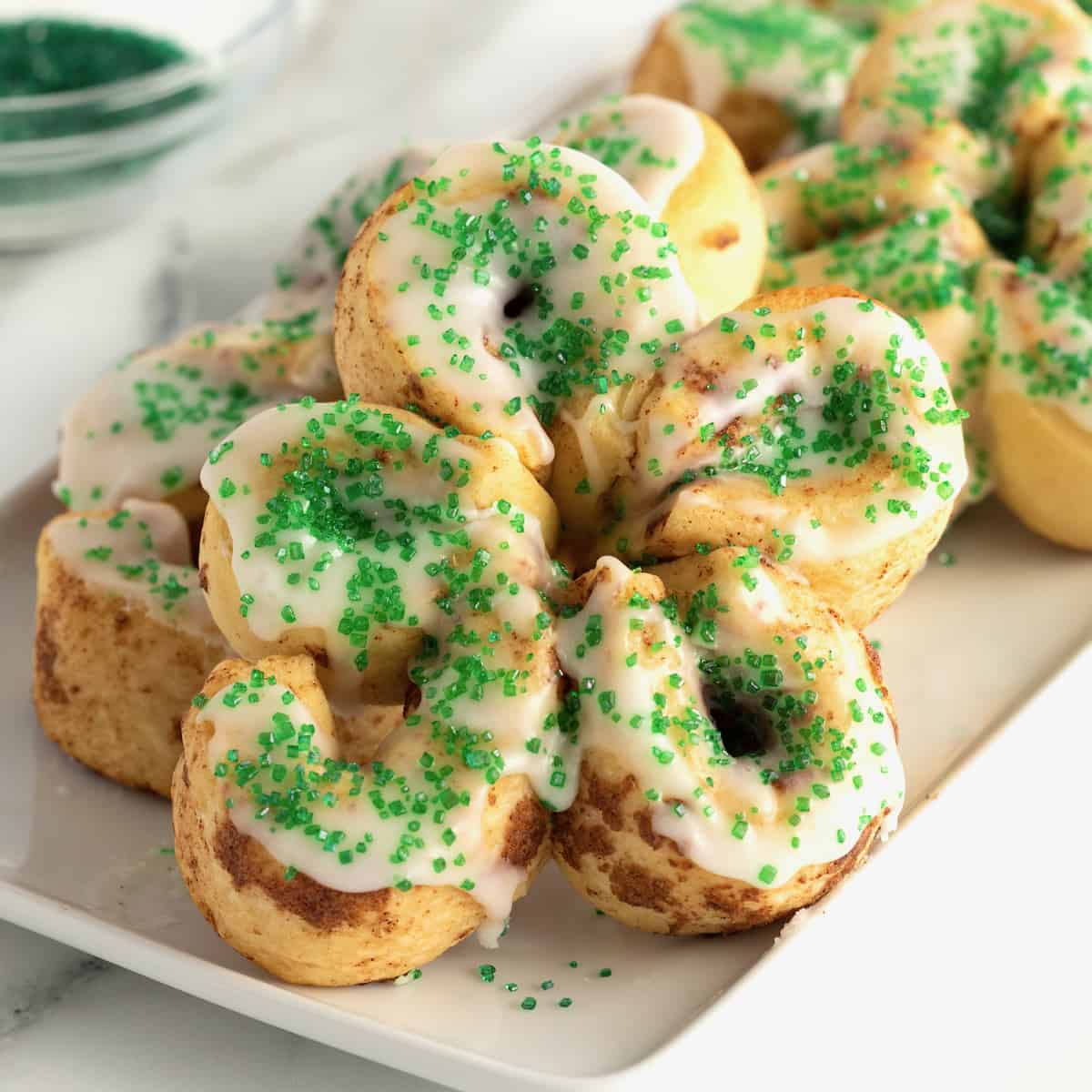 St. Patrick's Day Cinnamon Rolls by The BakerMama