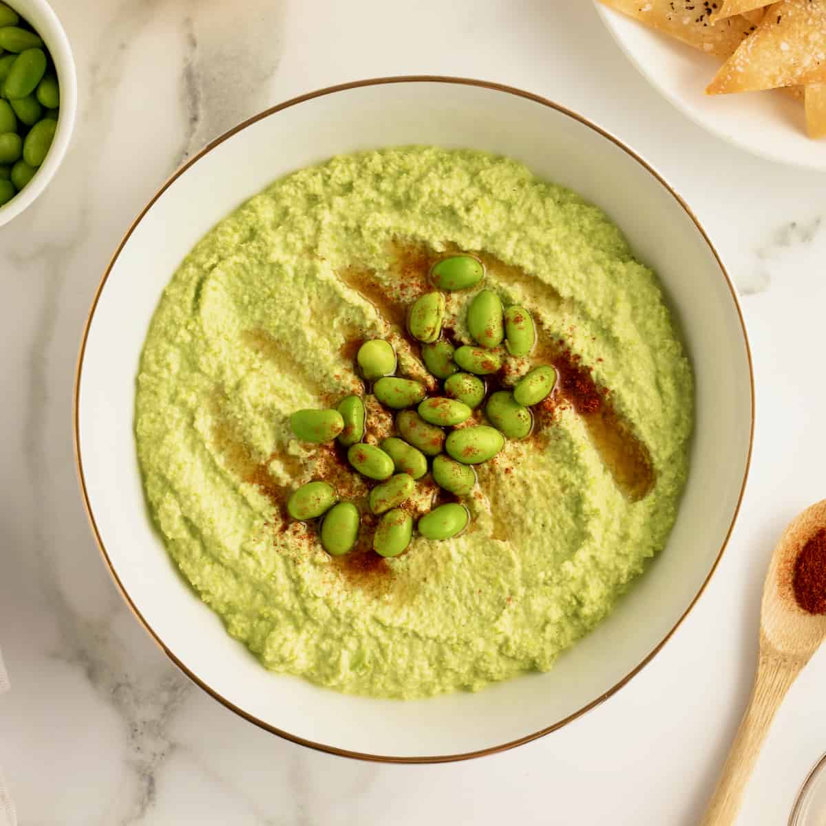 Creamy Edamame Hummus Dip The BakerMama
