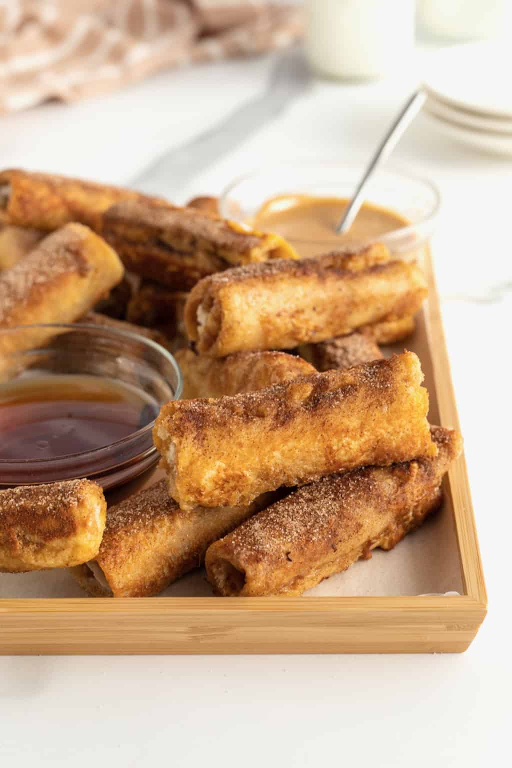 Peanut Butter Banana French Toast Roll Ups The BakerMama