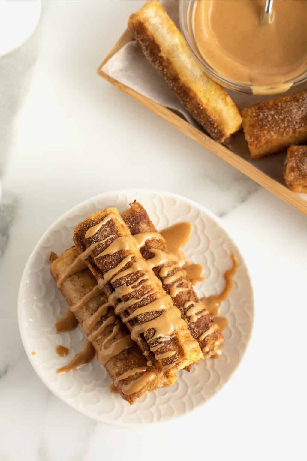 Peanut Butter Banana French Toast Roll Ups The BakerMama