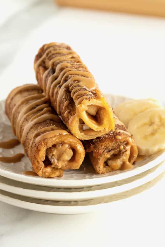 Peanut Butter Banana French Toast Roll Ups by The BakerMama