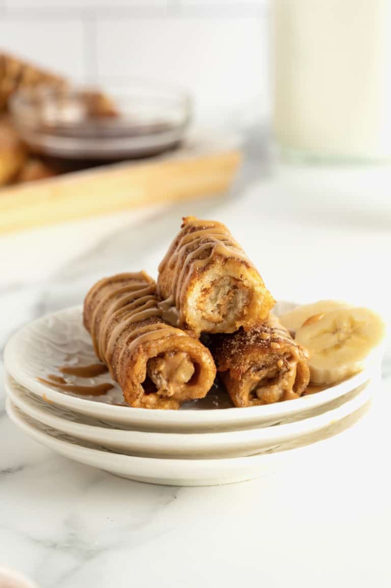 Peanut Butter Banana French Toast Roll Ups The BakerMama
