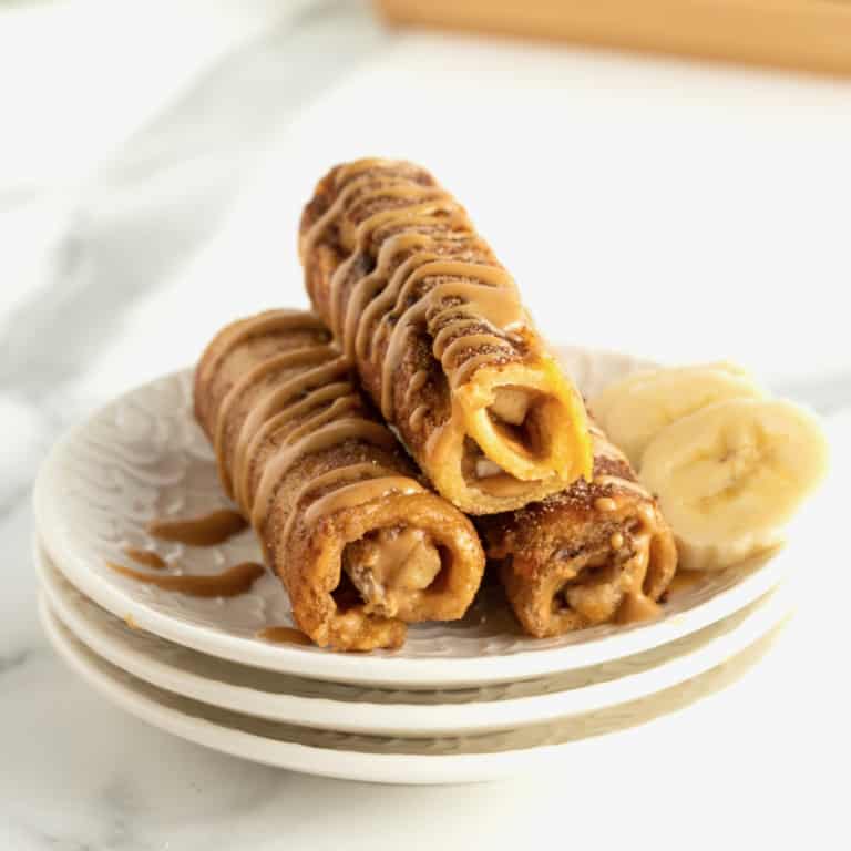 Peanut Butter Banana French Toast Roll Ups The BakerMama