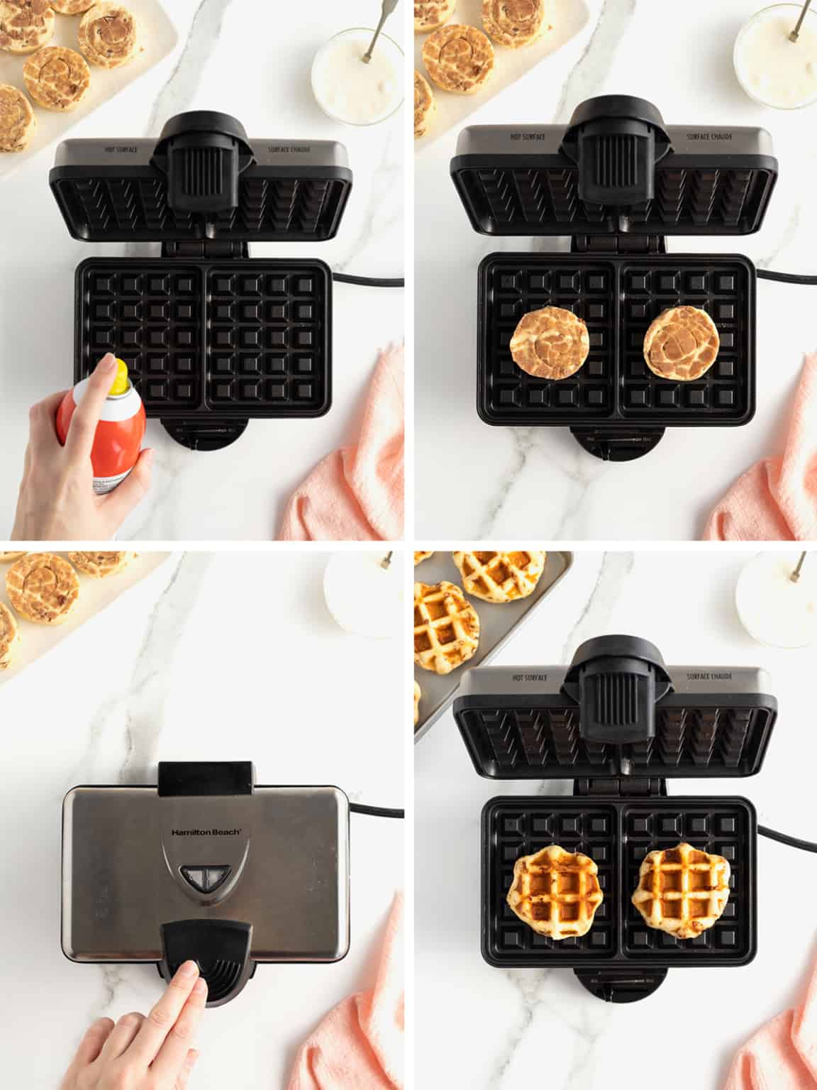 Canned Cinnamon Roll Waffles The BakerMama