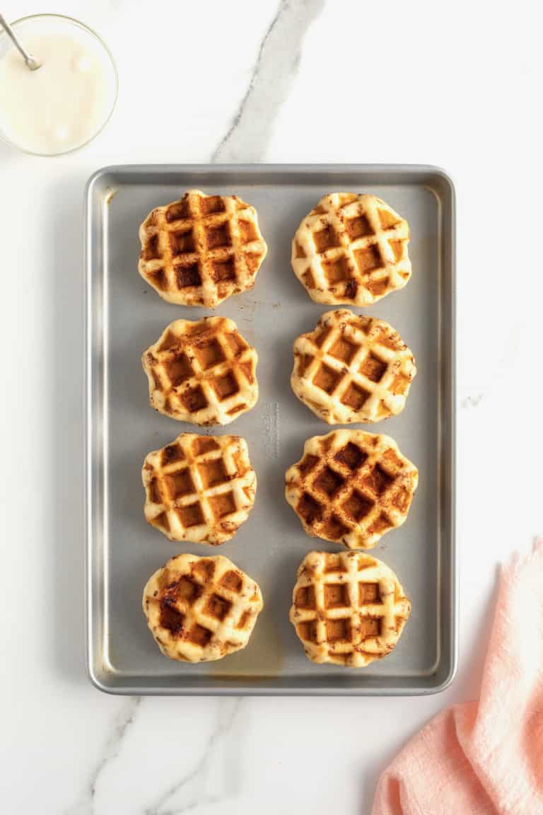 Canned Cinnamon Roll Waffles The BakerMama