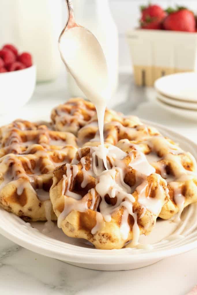 Canned Cinnamon Roll Waffles The BakerMama