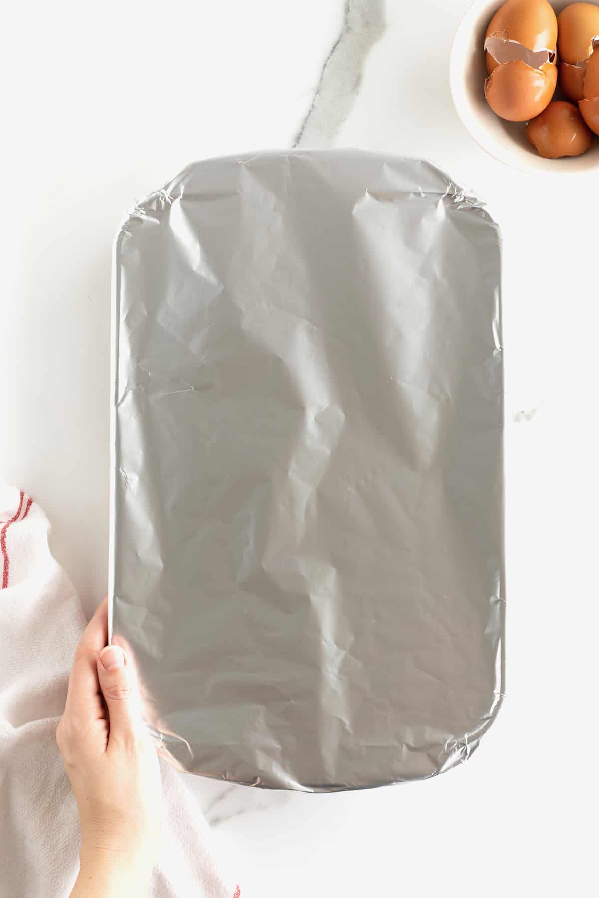 Cover the baking dish with aluminum foil and bake for 30 minutes. 