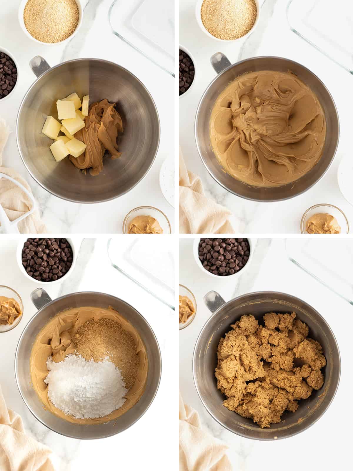 Steps to make no-bake chocolate peanut butter bars.