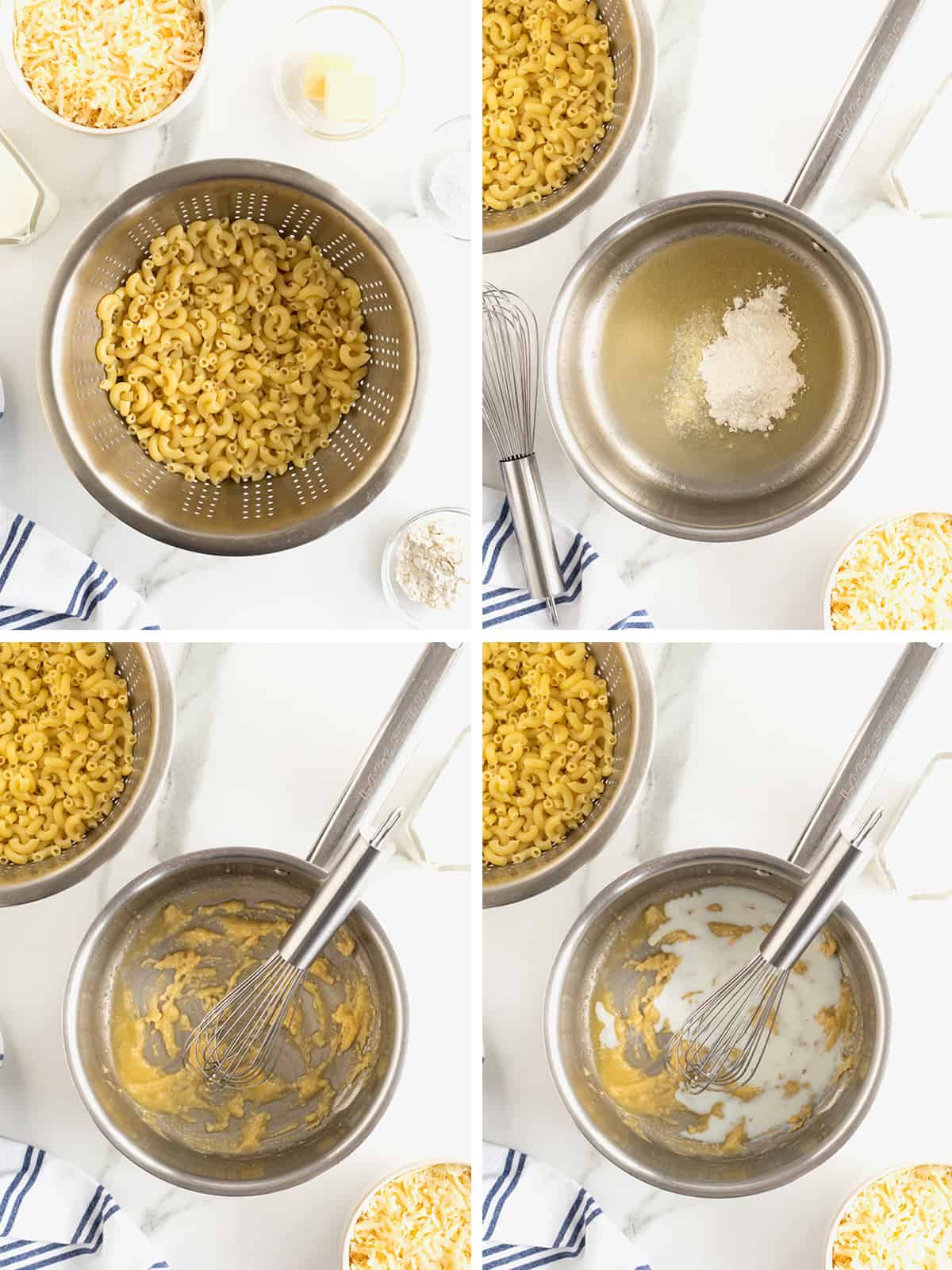 Steps to make muenster macaroni and cheese.