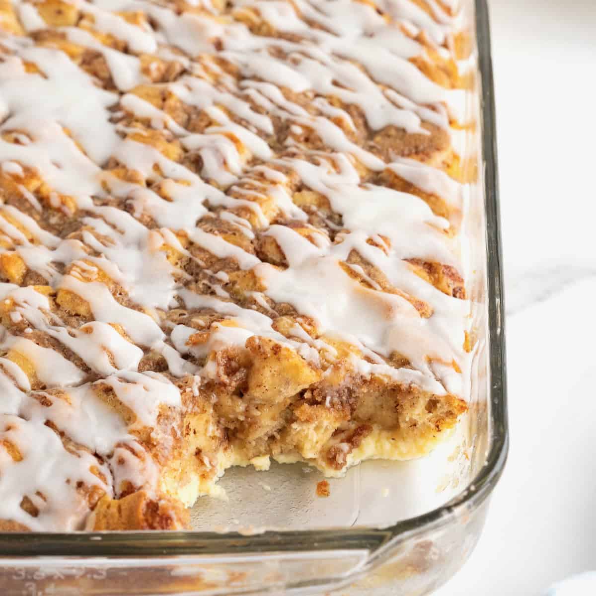 Cinnamon Roll Breakfast Casserole - The BakerMama
