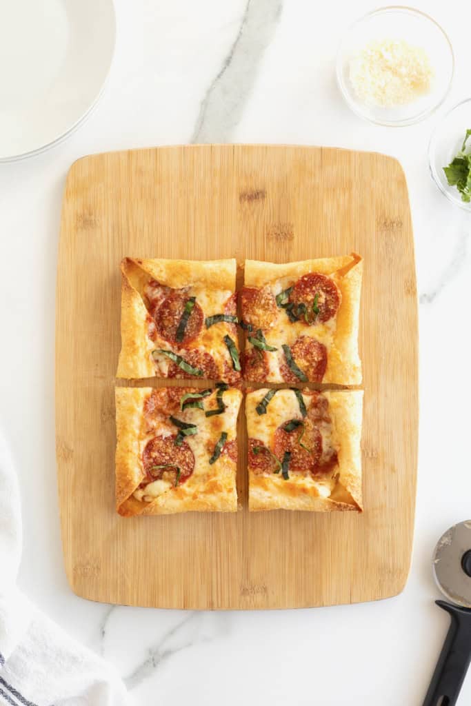 Stuffed Crust Tortilla Pizza - The BakerMama