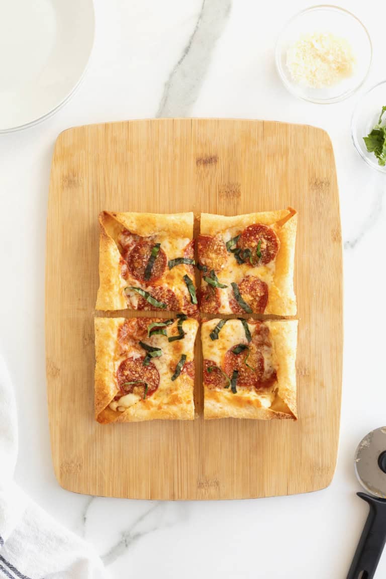 Stuffed Crust Tortilla Pizza - The BakerMama