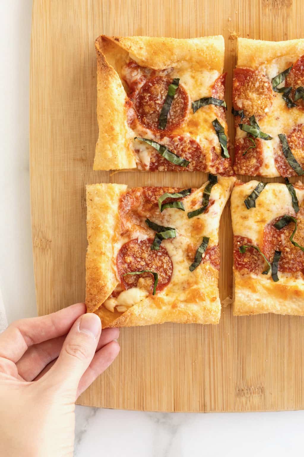 Stuffed Crust Tortilla Pizza - The BakerMama