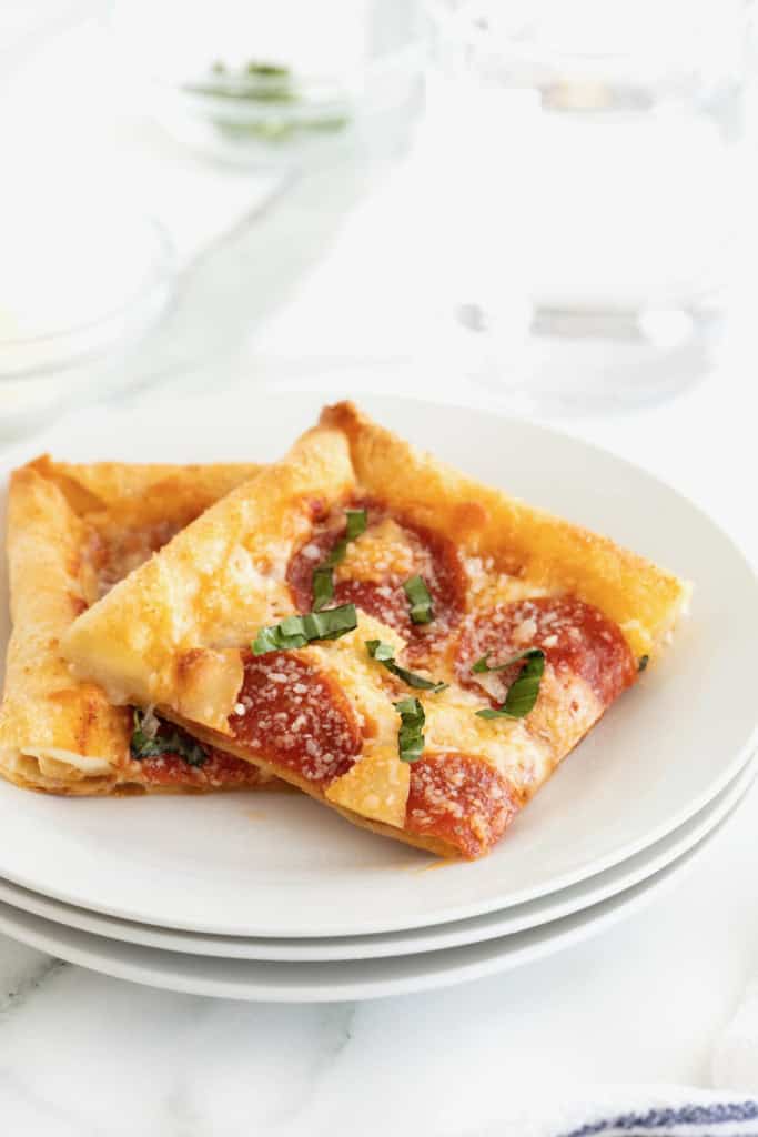 Stuffed Crust Tortilla Pizza - The BakerMama