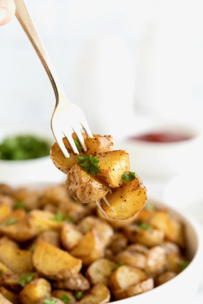 Oven Roasted Crispy Potatoes - The BakerMama