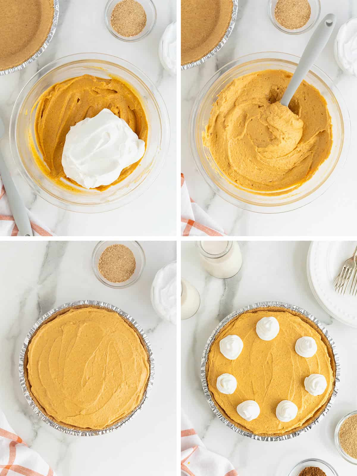 Steps to make No-Bake Pumpkin Cream Pie.