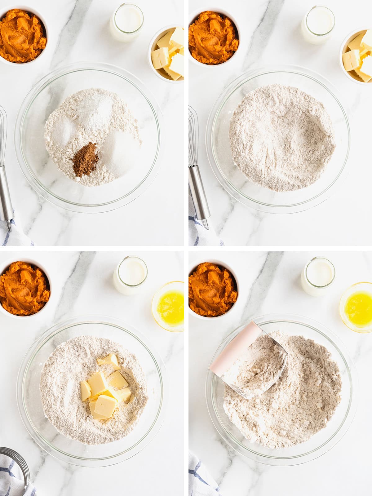 Steps to make Pumpkin Biscuits.