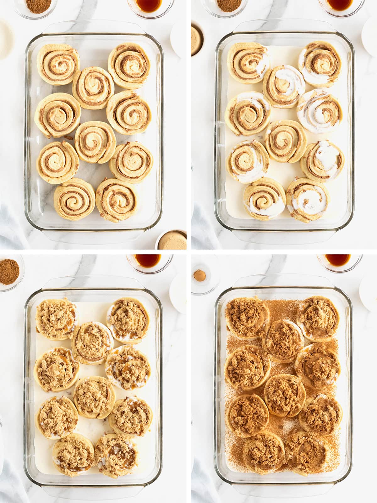 Steps to make the canned cinnamon roll hack with heavy cream.