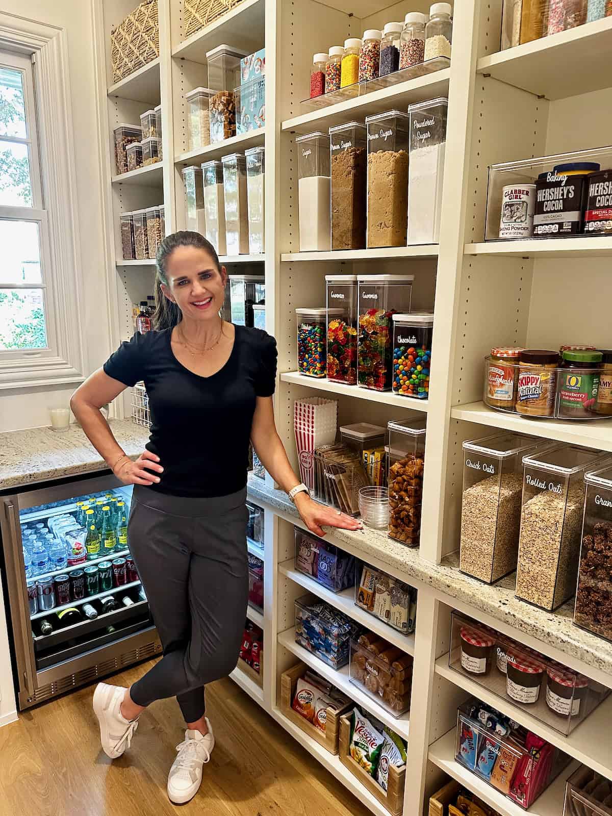 Maegan Brown standing in her pantry.