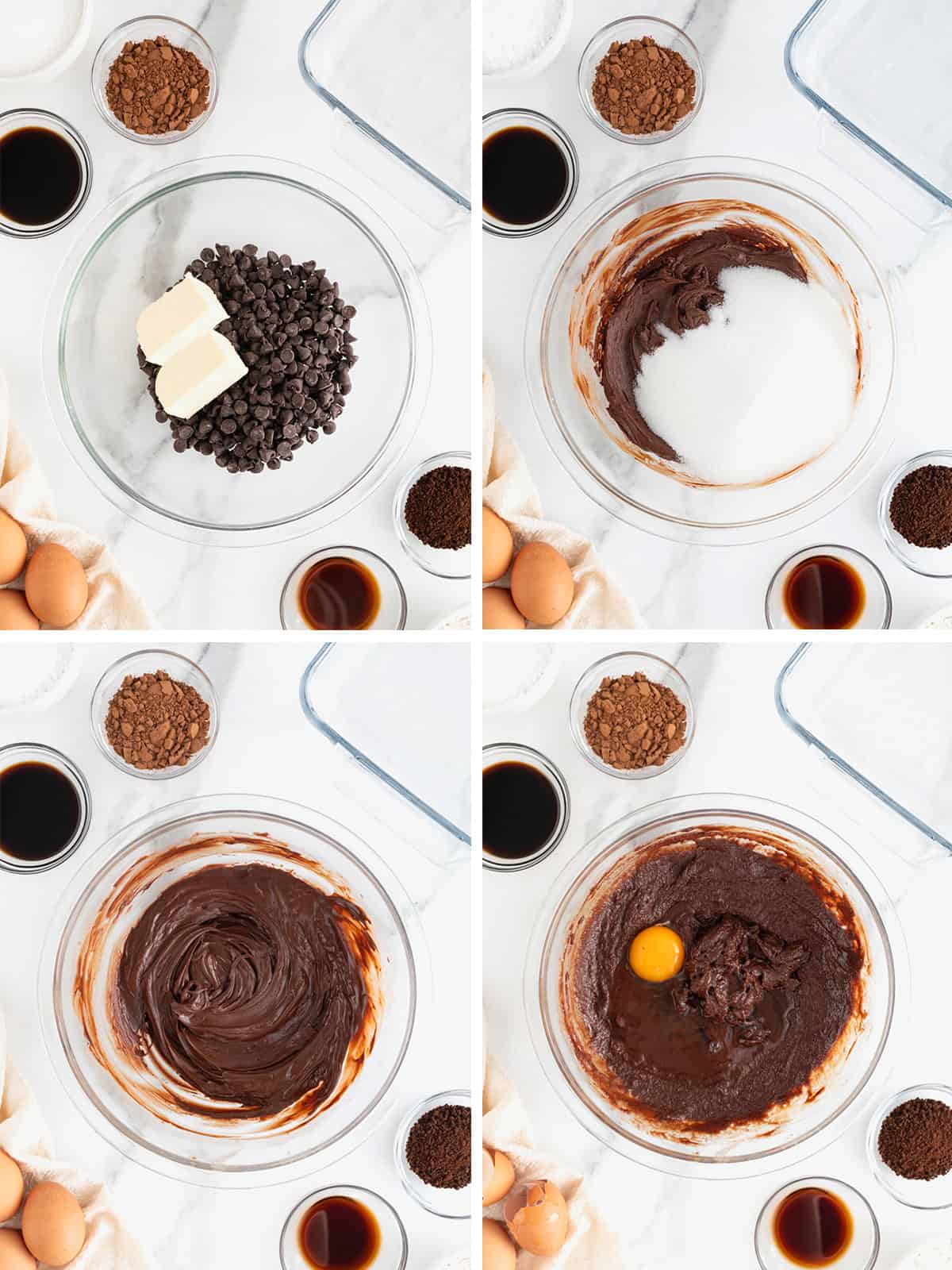 Steps to make frosted espresso brownies.