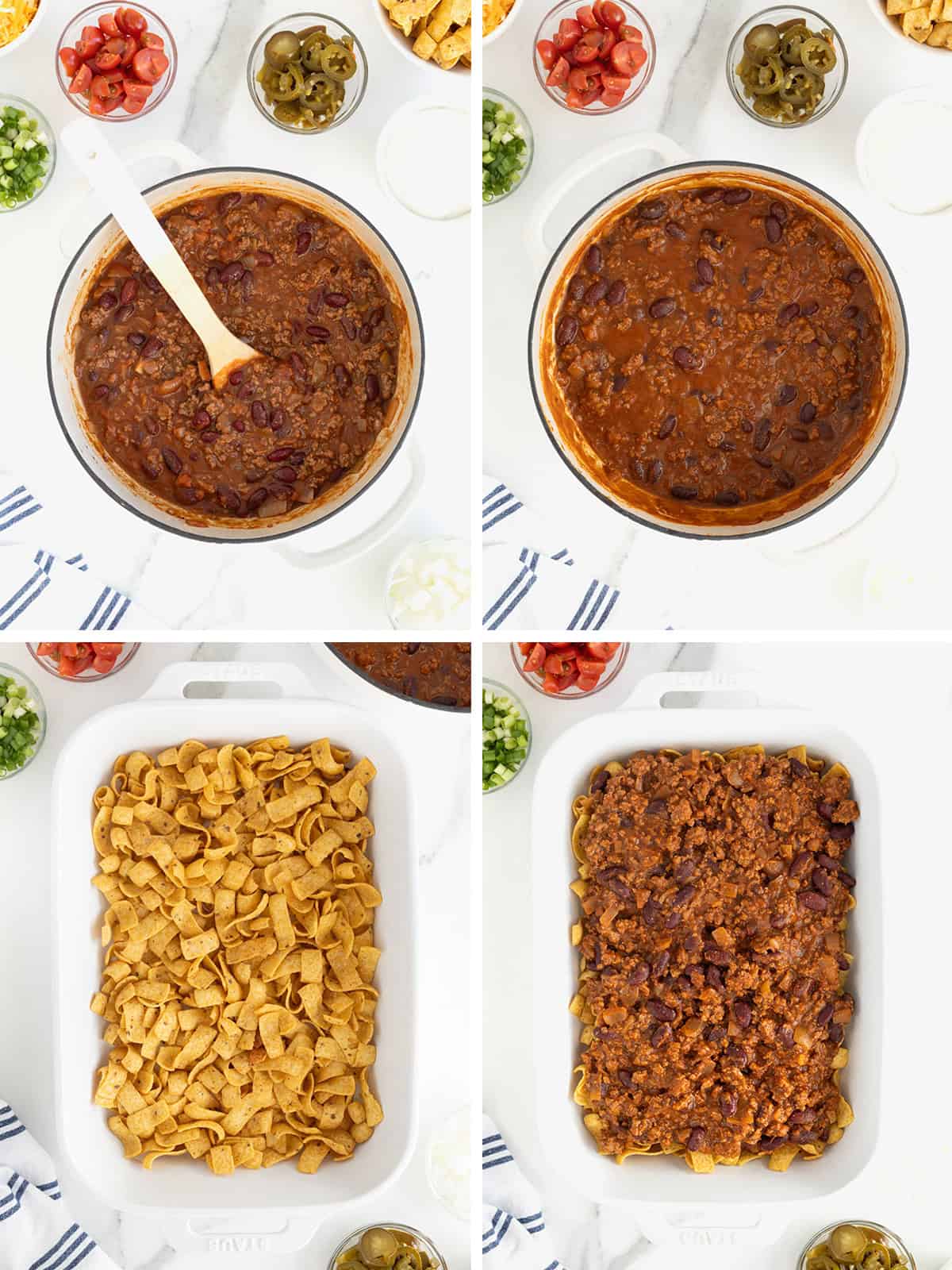 Steps to make Frito Chili Pie Casserole.