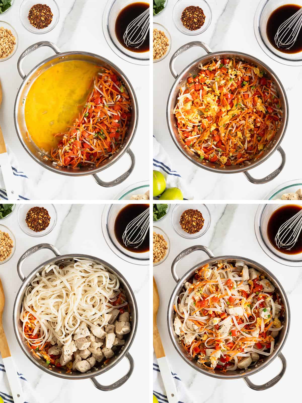 Steps to make Easy Chicken Pad Thai.