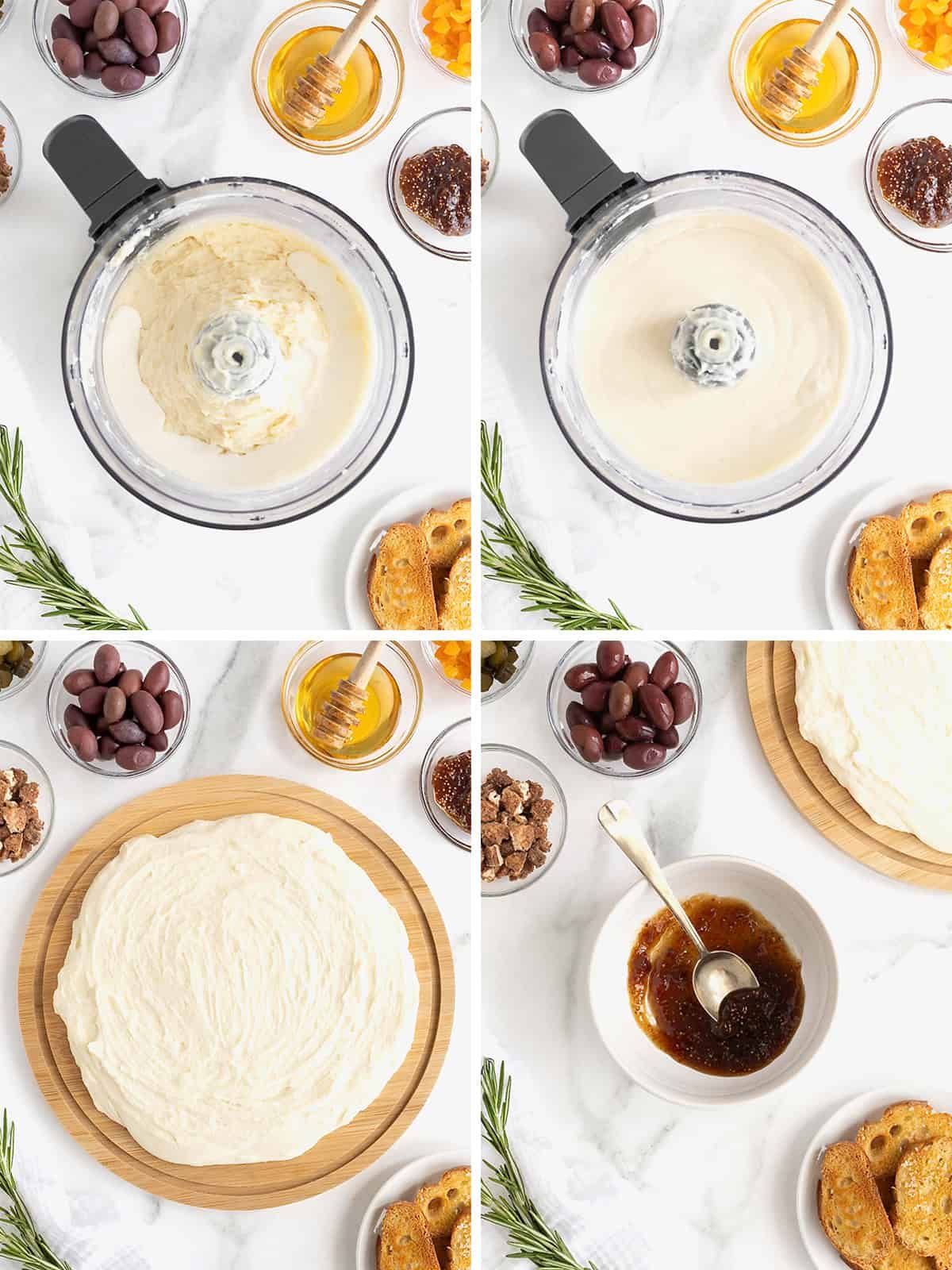 Steps to make charcuterie dip.