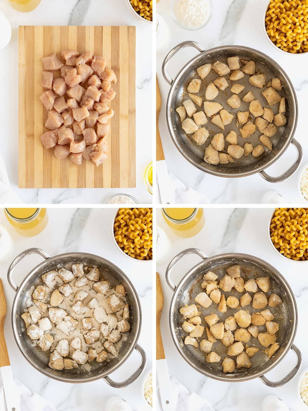 Steps to make one-pot pasta Alfred.