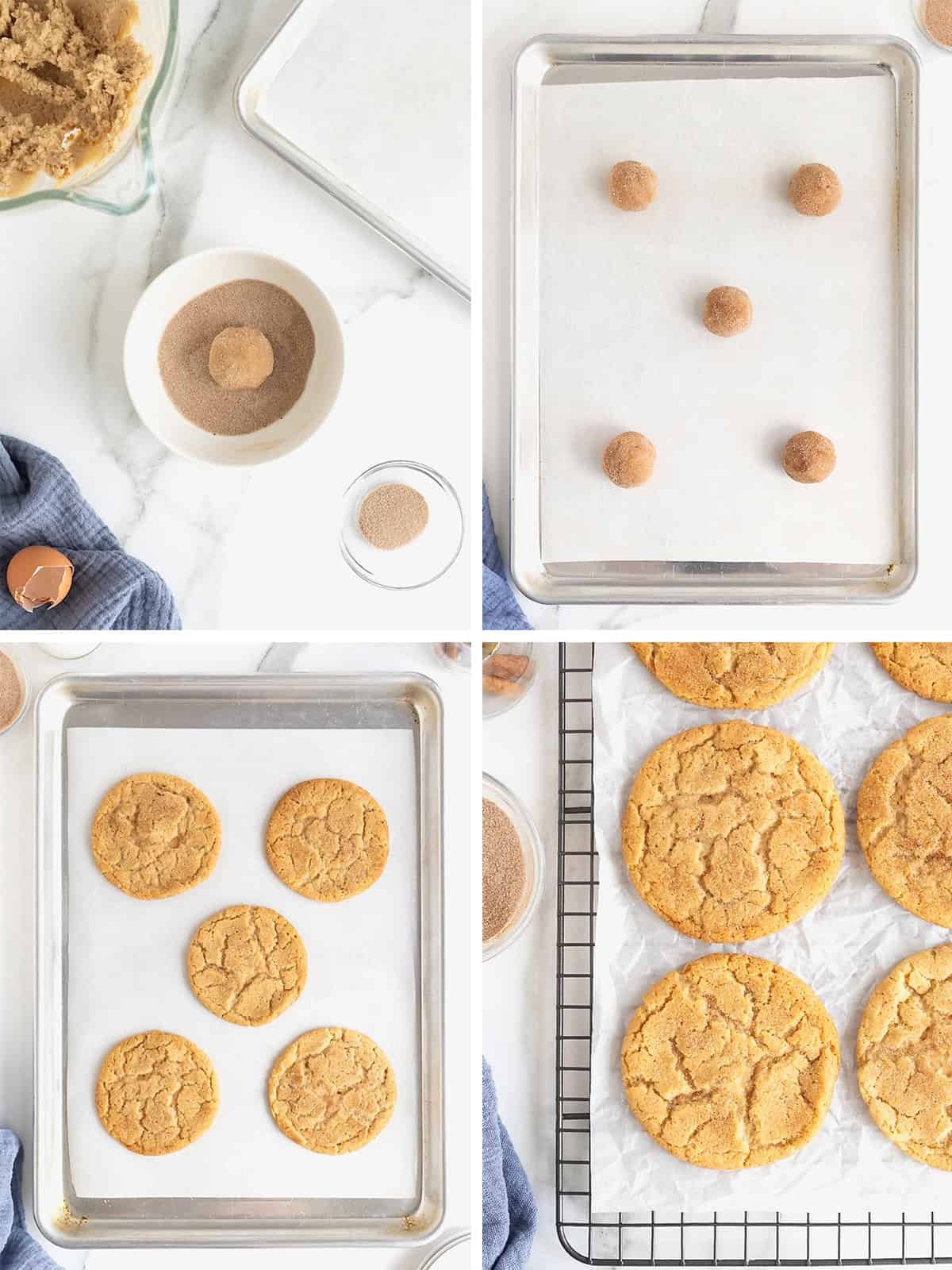 Steps to make Snickerdoodles.