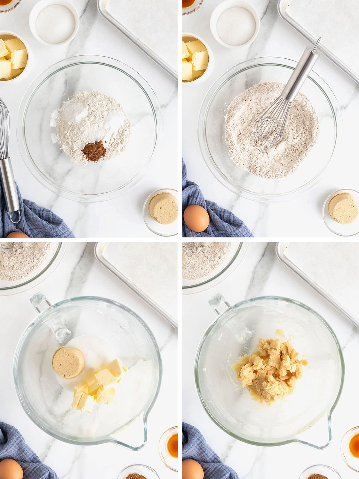 Steps to make snickerdoodle cookies.