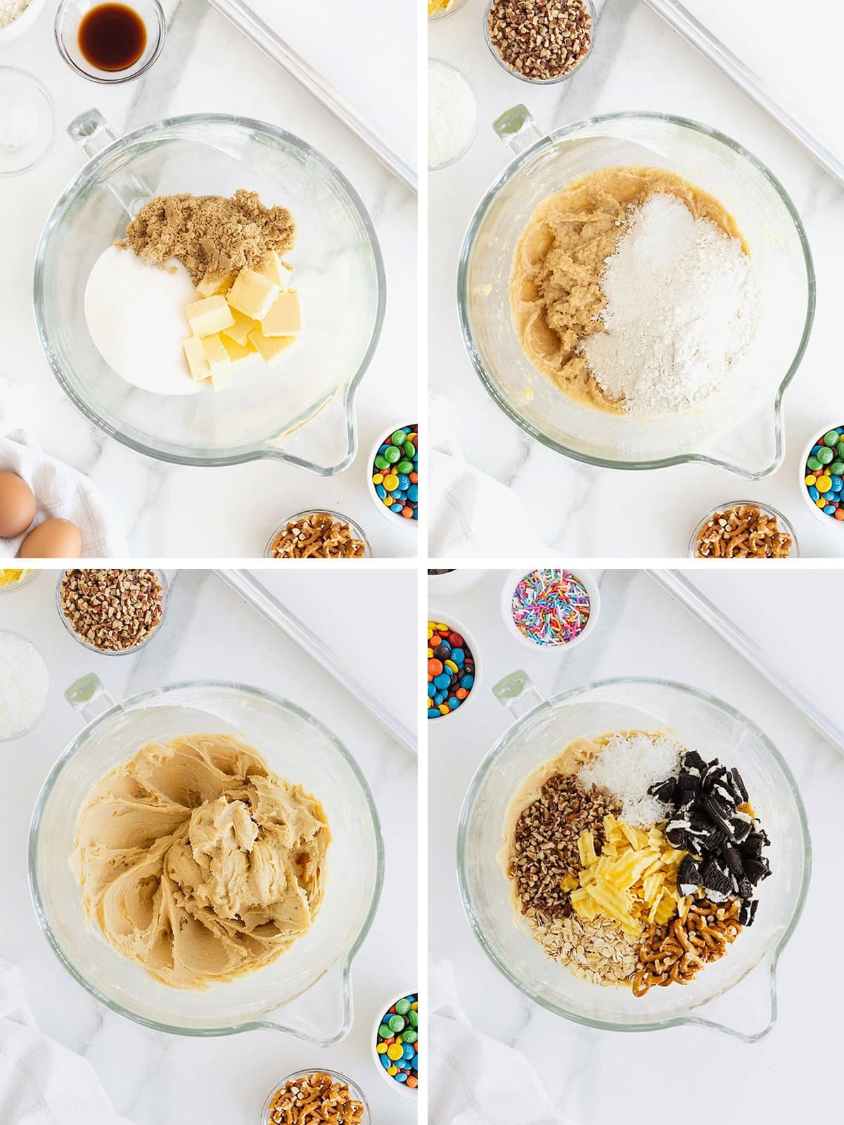 Steps to make Kitchen Sink Cookies.