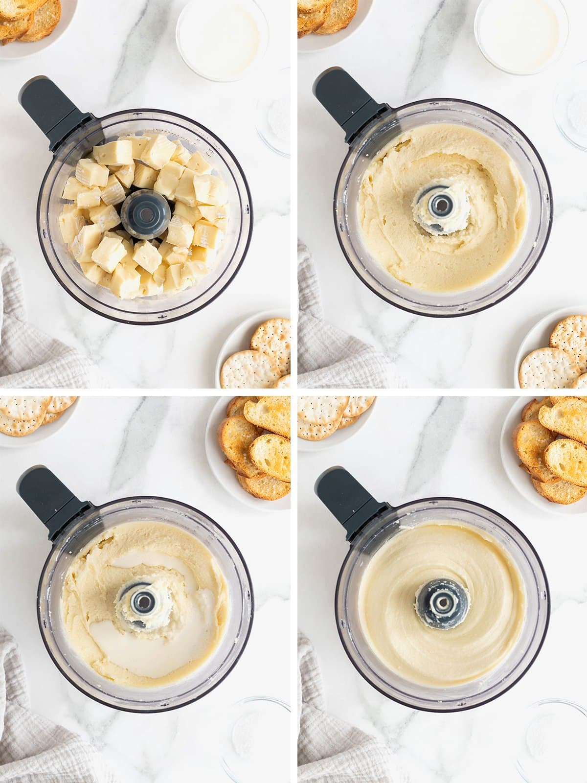 Steps to make whipped brie.