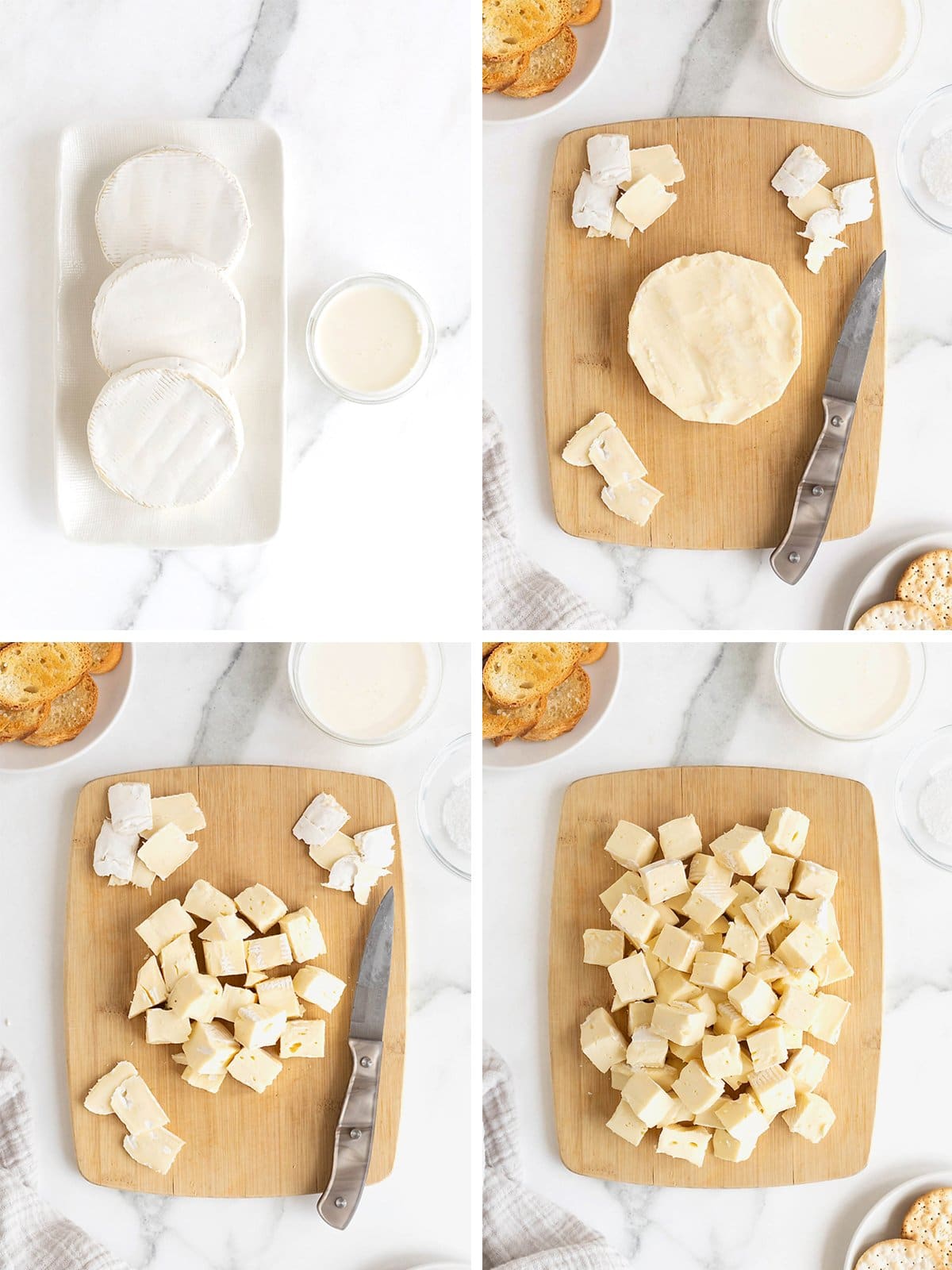 Steps to make whipped brie.