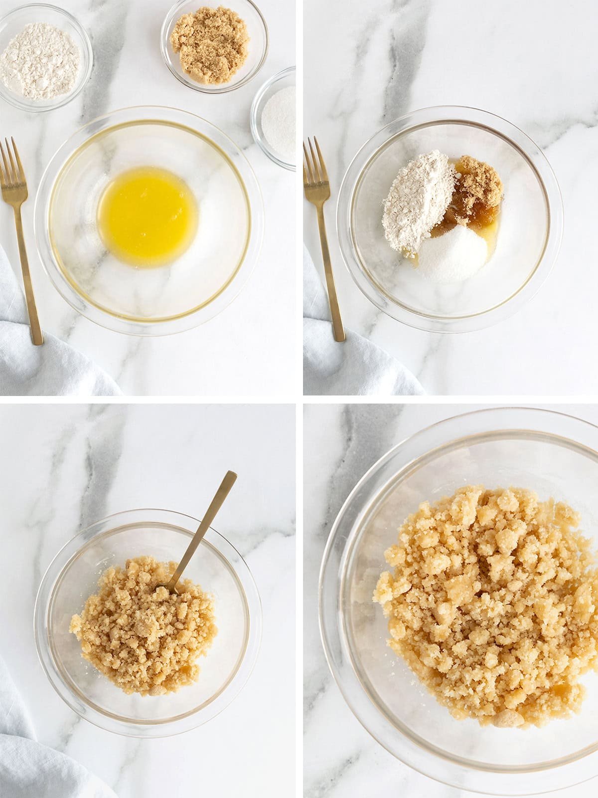 Steps to make a simple streusel.