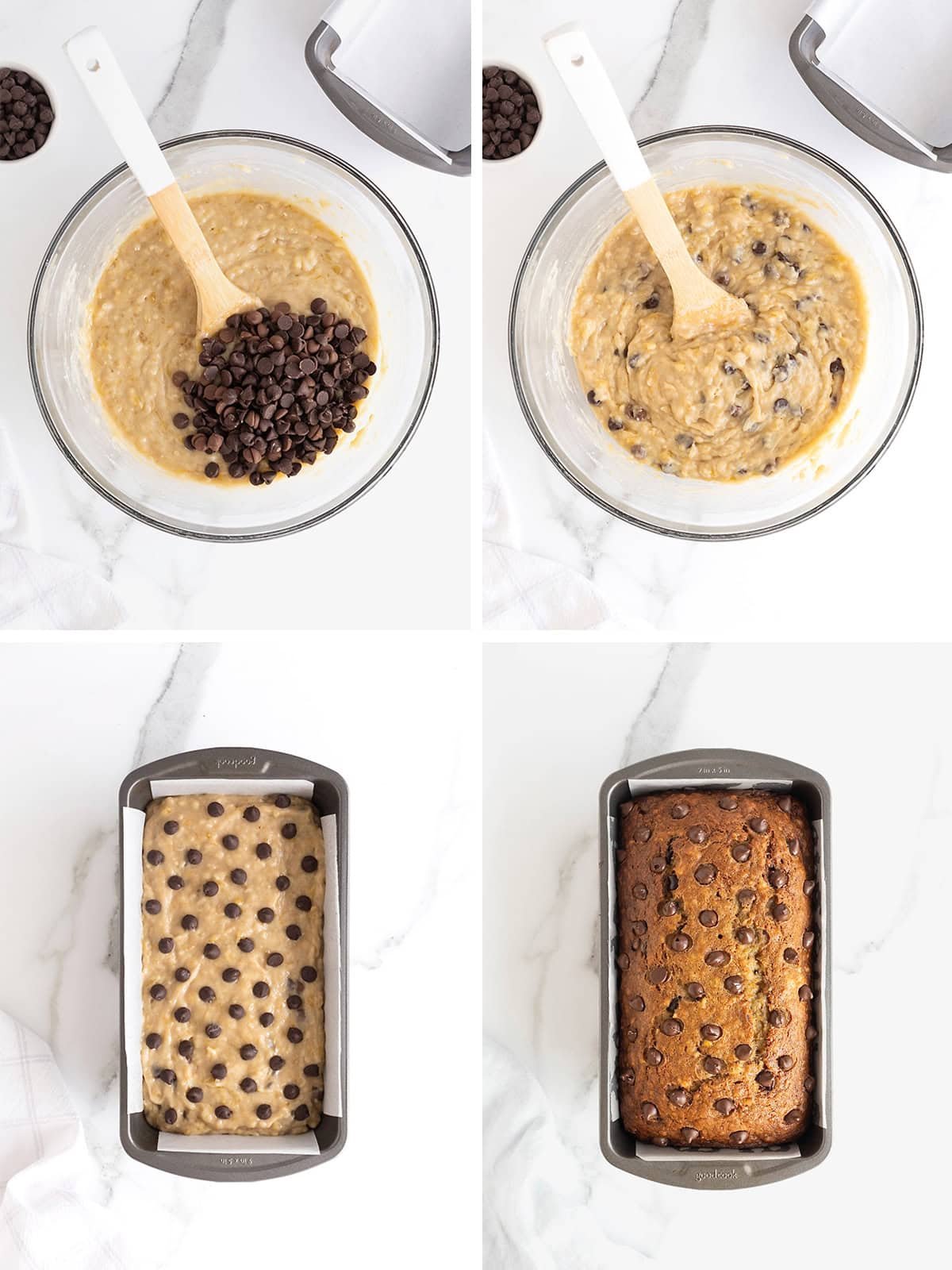 Steps to make Brown Butter Chocolate Chip Banana Bread.
